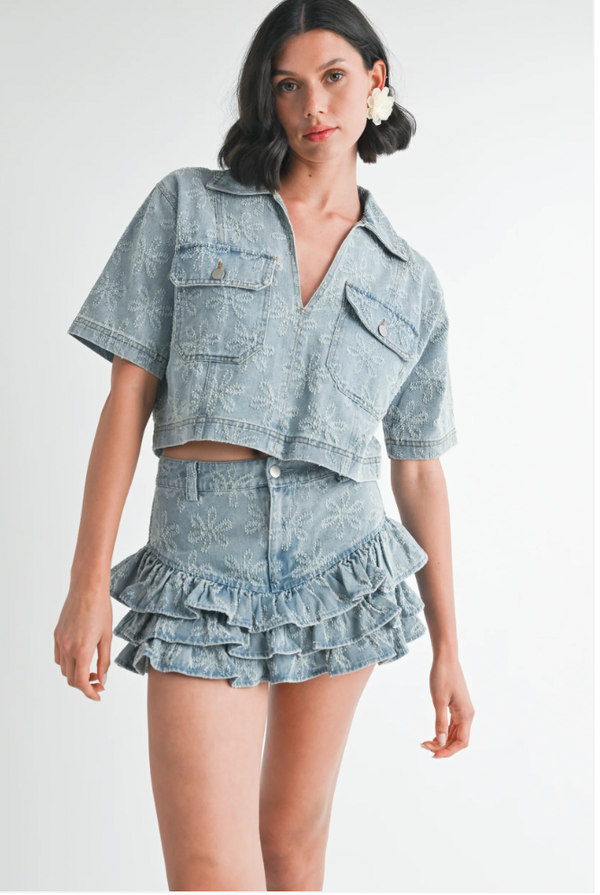 Zinnia Denim Top