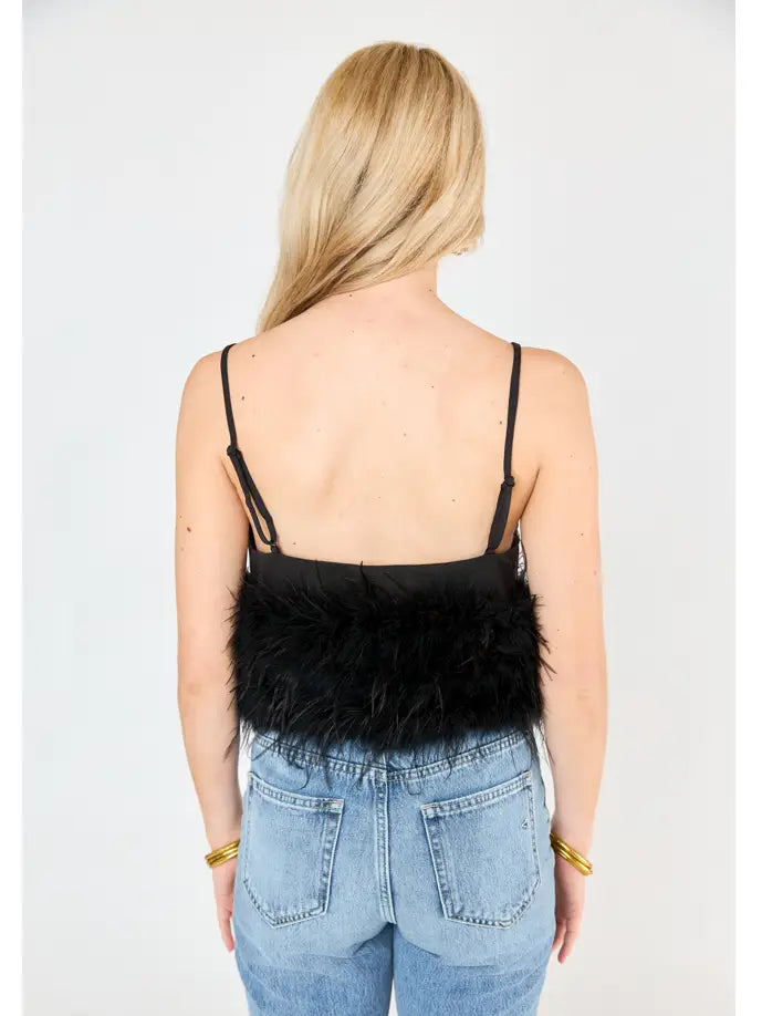 Reno Black Feather Top