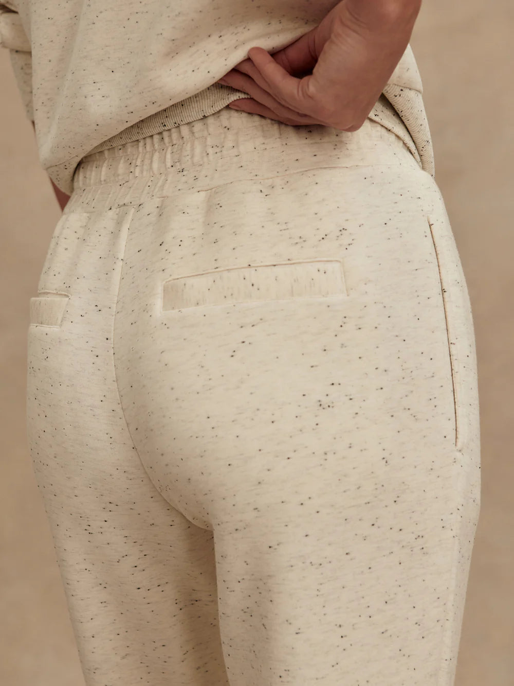 Slim Cuff Pant Ivory Marl Fleck