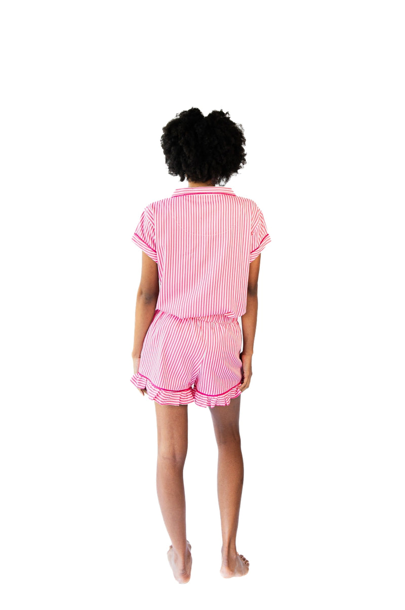 Stripe Ruffle Luxe Pajamas