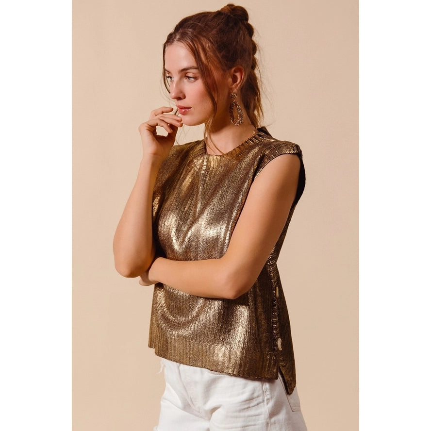 Metallic Foil Sweater