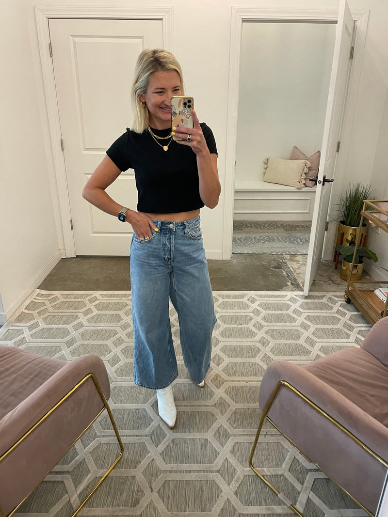Millie Black Ribbed Top