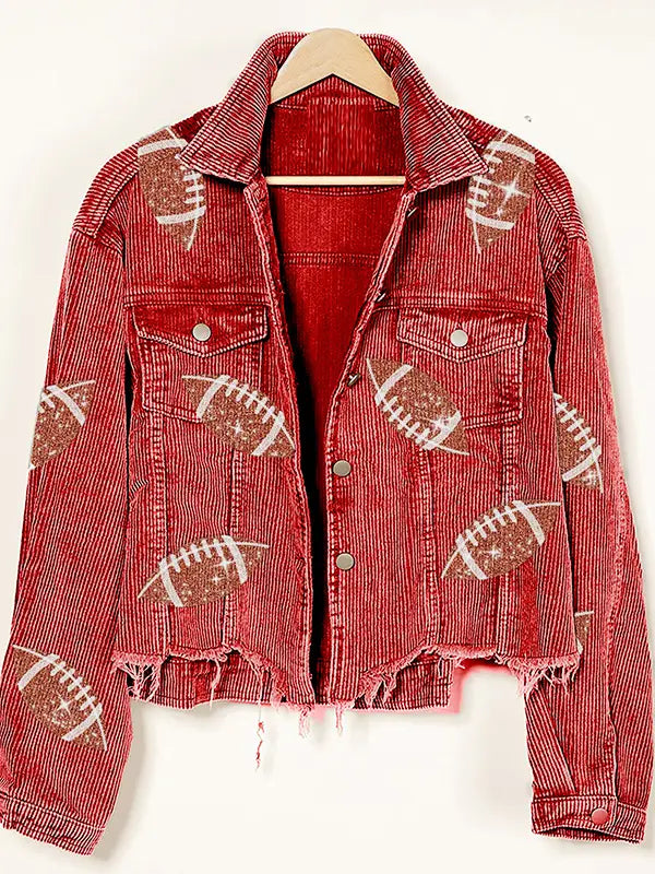 Oversized Football Corduroy Jacket