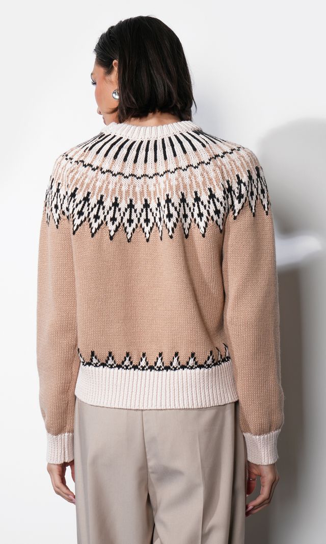 Karine Fair Isle Balloon Sleeve Sweater