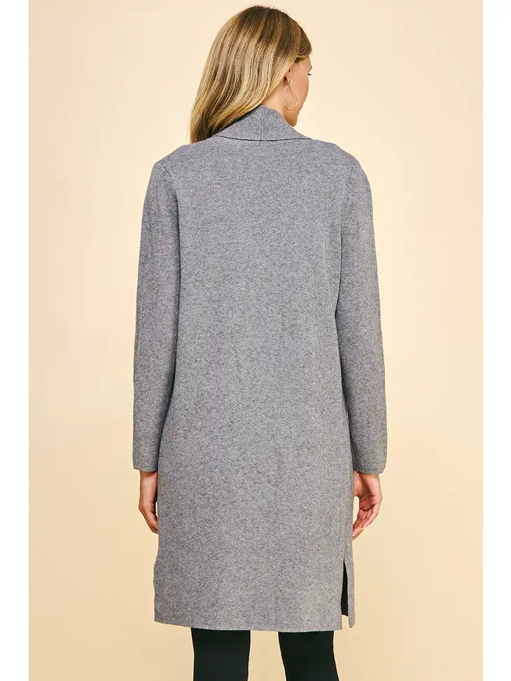 Gray Open Knit Cardigan
