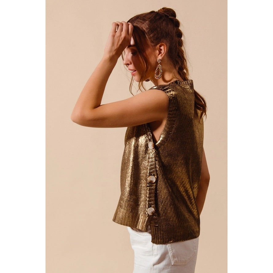 Metallic Foil Sweater