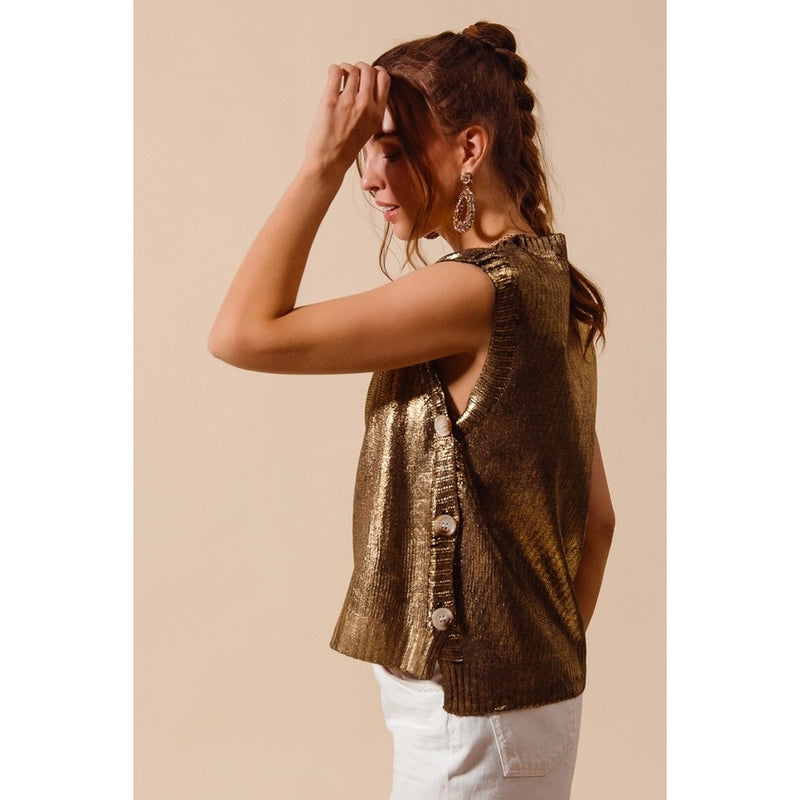 Metallic Foil Sweater