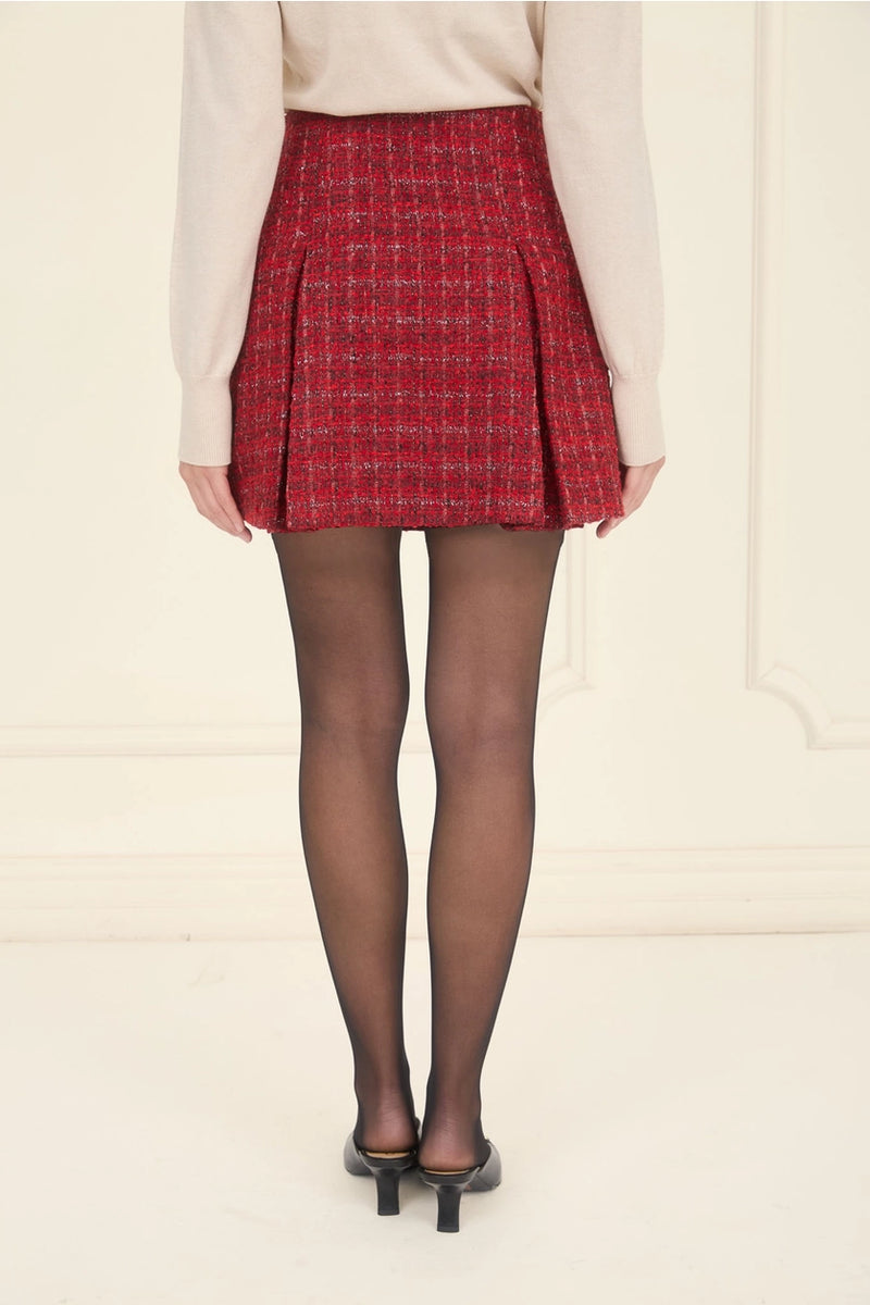 Bow Tweed Mini Skirt