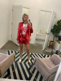 Red Sequin Blazer