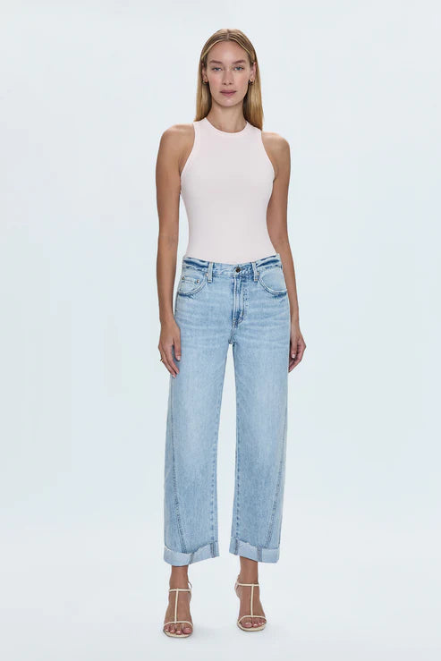 Kacey Mid Rise Cuffed Straight