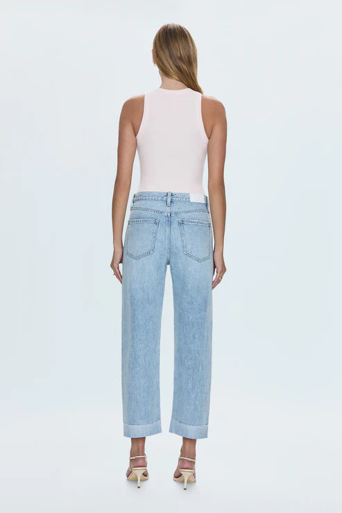 Kacey Mid Rise Cuffed Straight