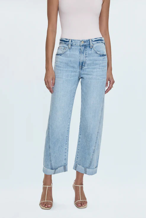 Kacey Mid Rise Cuffed Straight