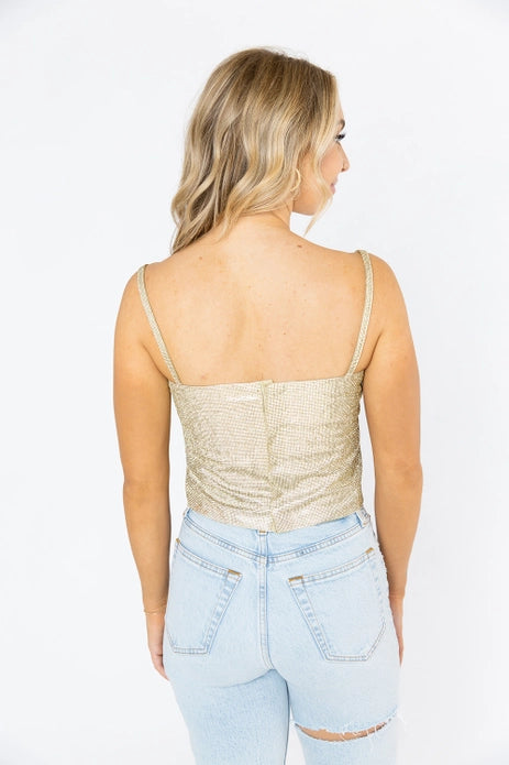 Girly Girl Gold Rhinestone Top