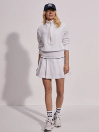 Aurora Half Zip Knit White