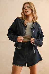 Indigo Scallop Jacket