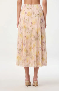 Fiori Foral Pleated Maxi Skirt