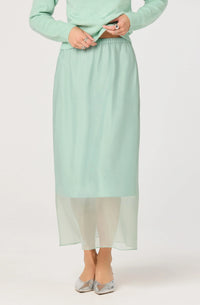 Keyara Sheer Overlay Maxi Skirt