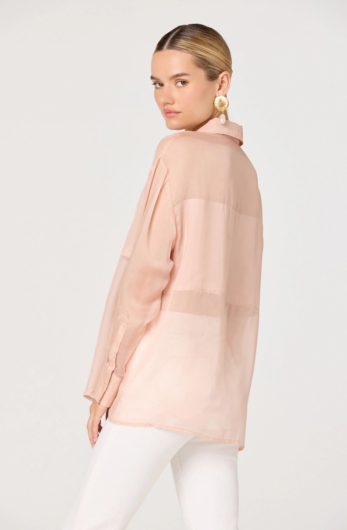 Evie Sheer Button Up Shirt