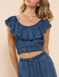 Ruffle Neck Top