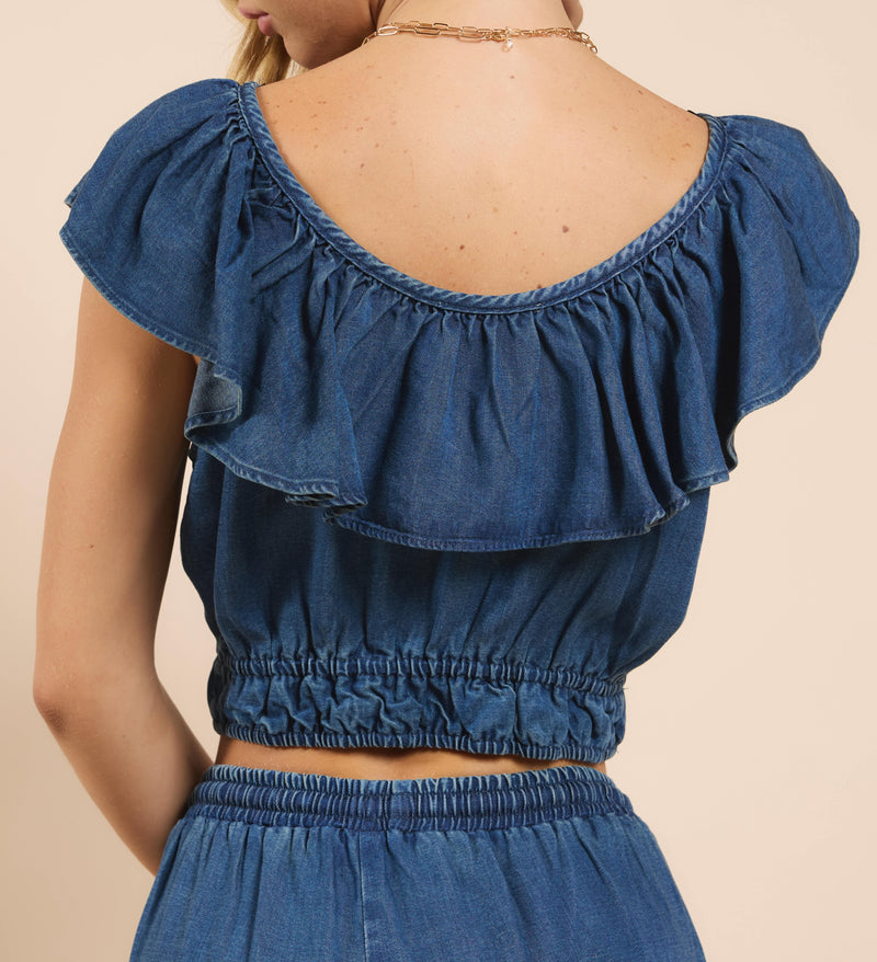 Ruffle Neck Top