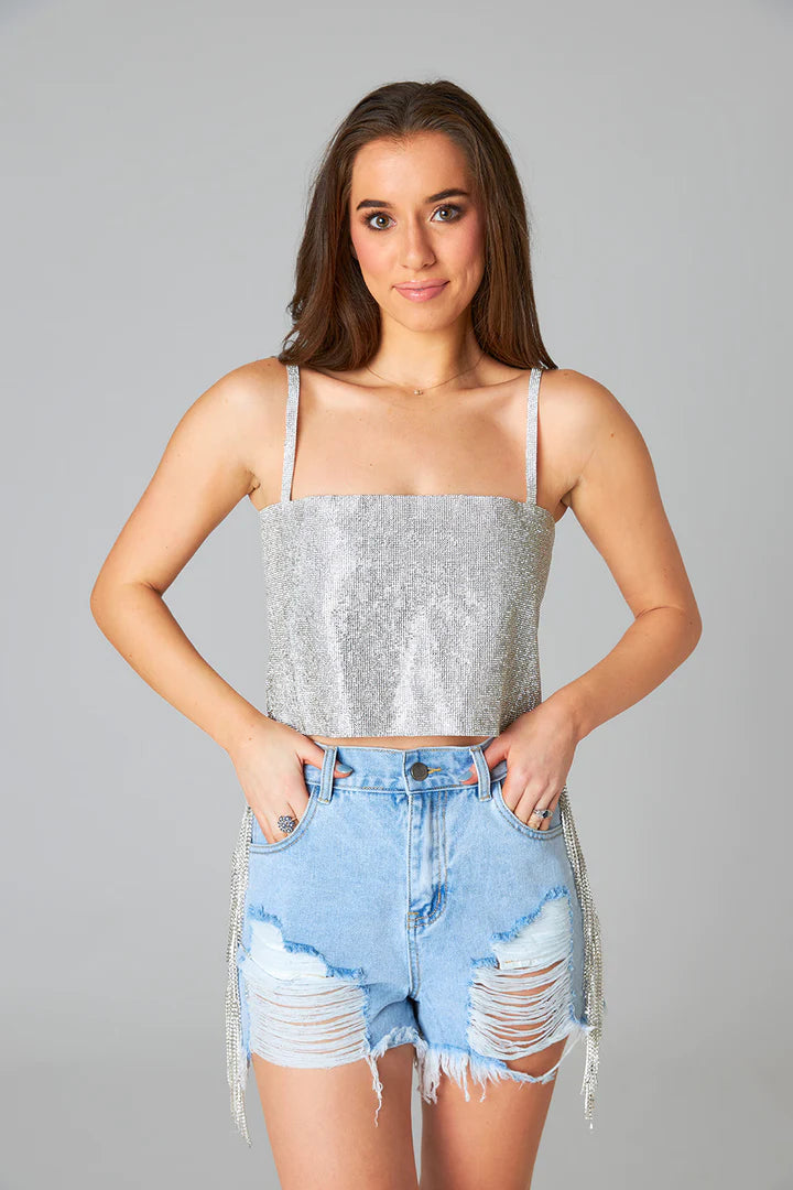Silver Girly Girl Top