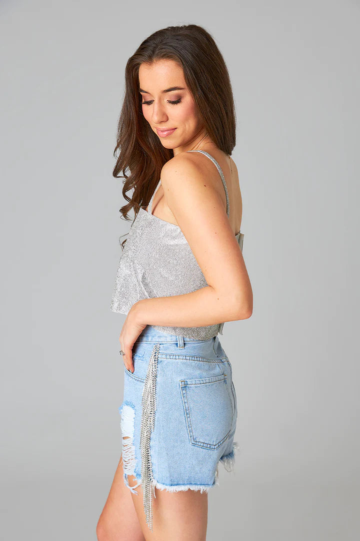 Silver Girly Girl Top