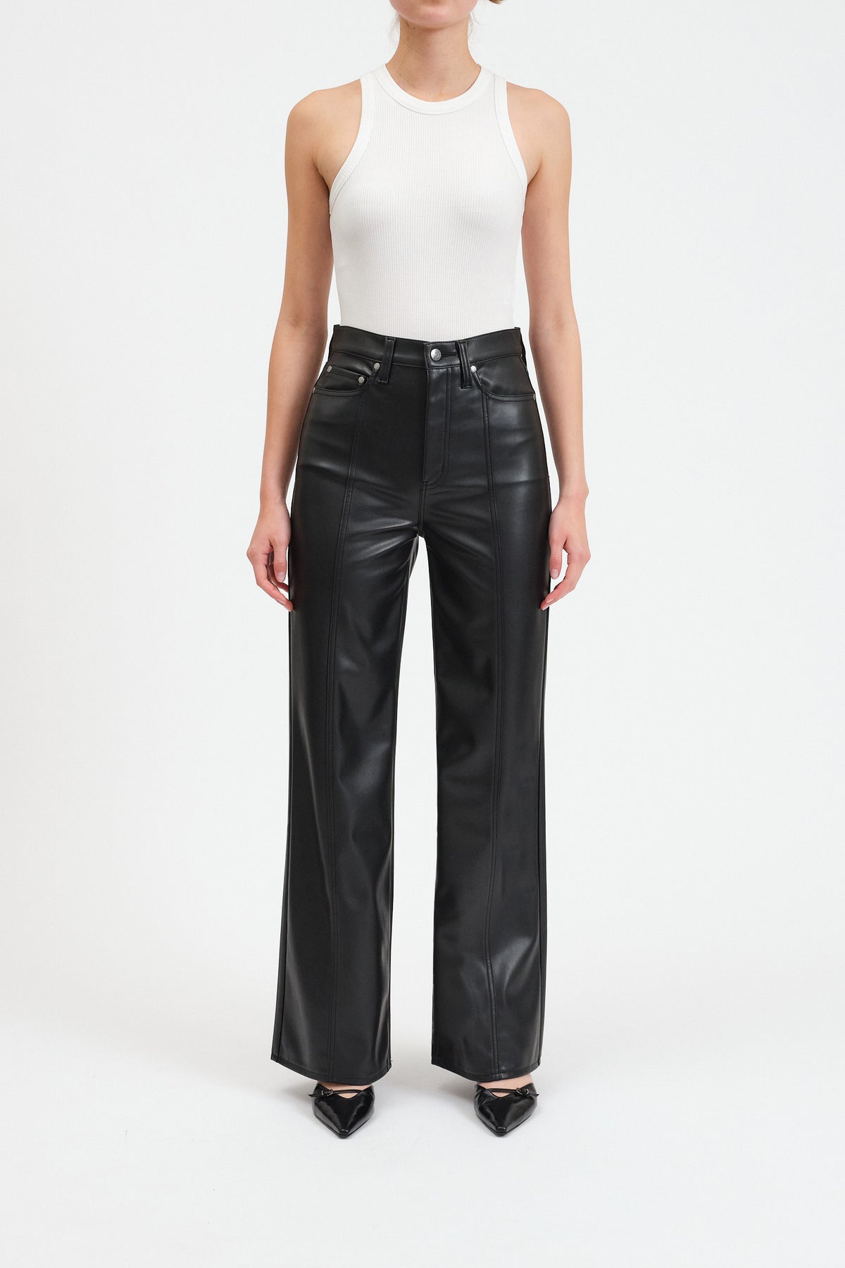 Far Out Wide Leg Leather Pant