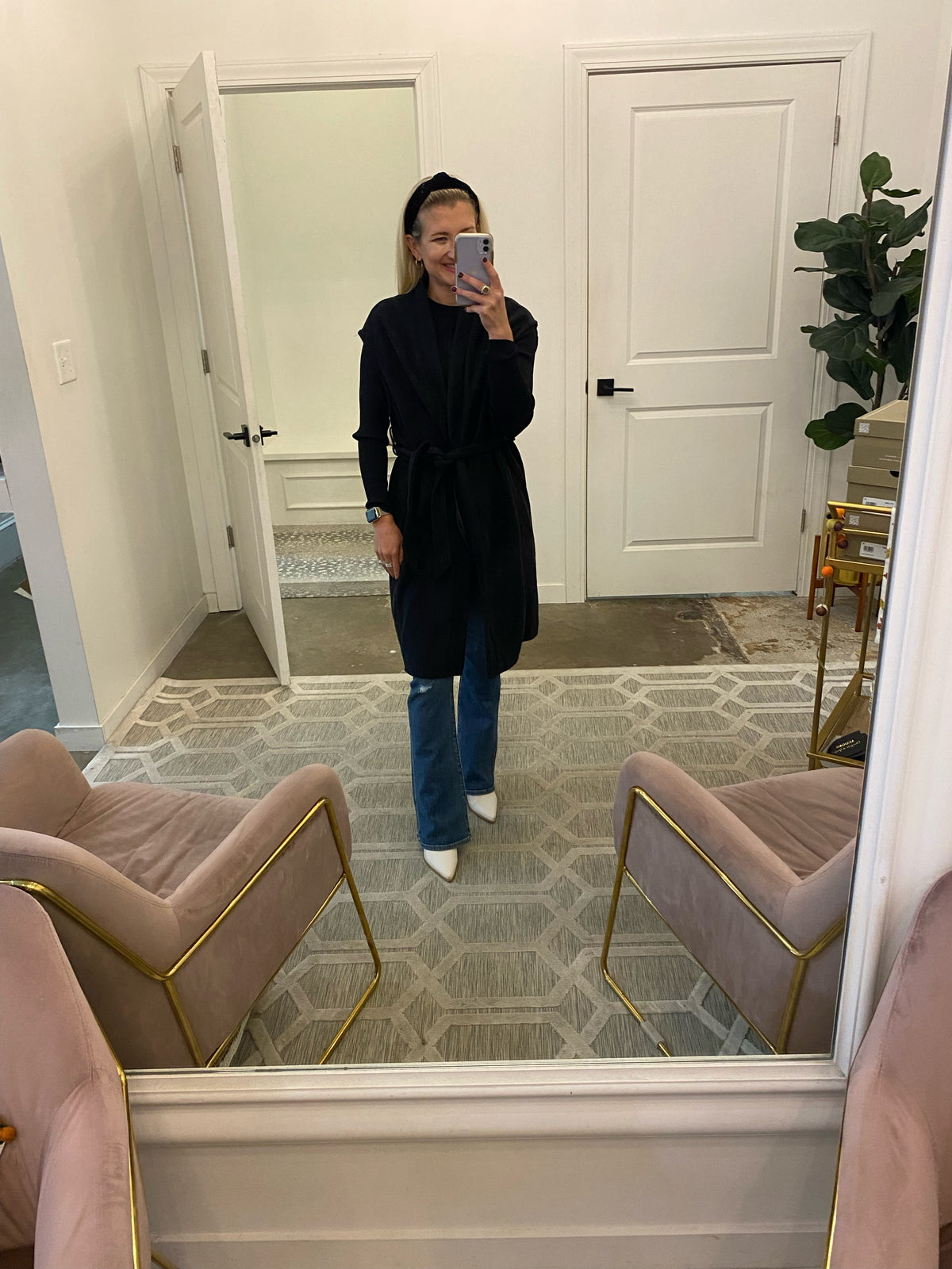 Belted Long Vest