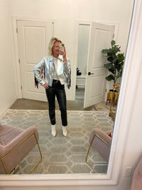 Silver Fringe Moto Jacket