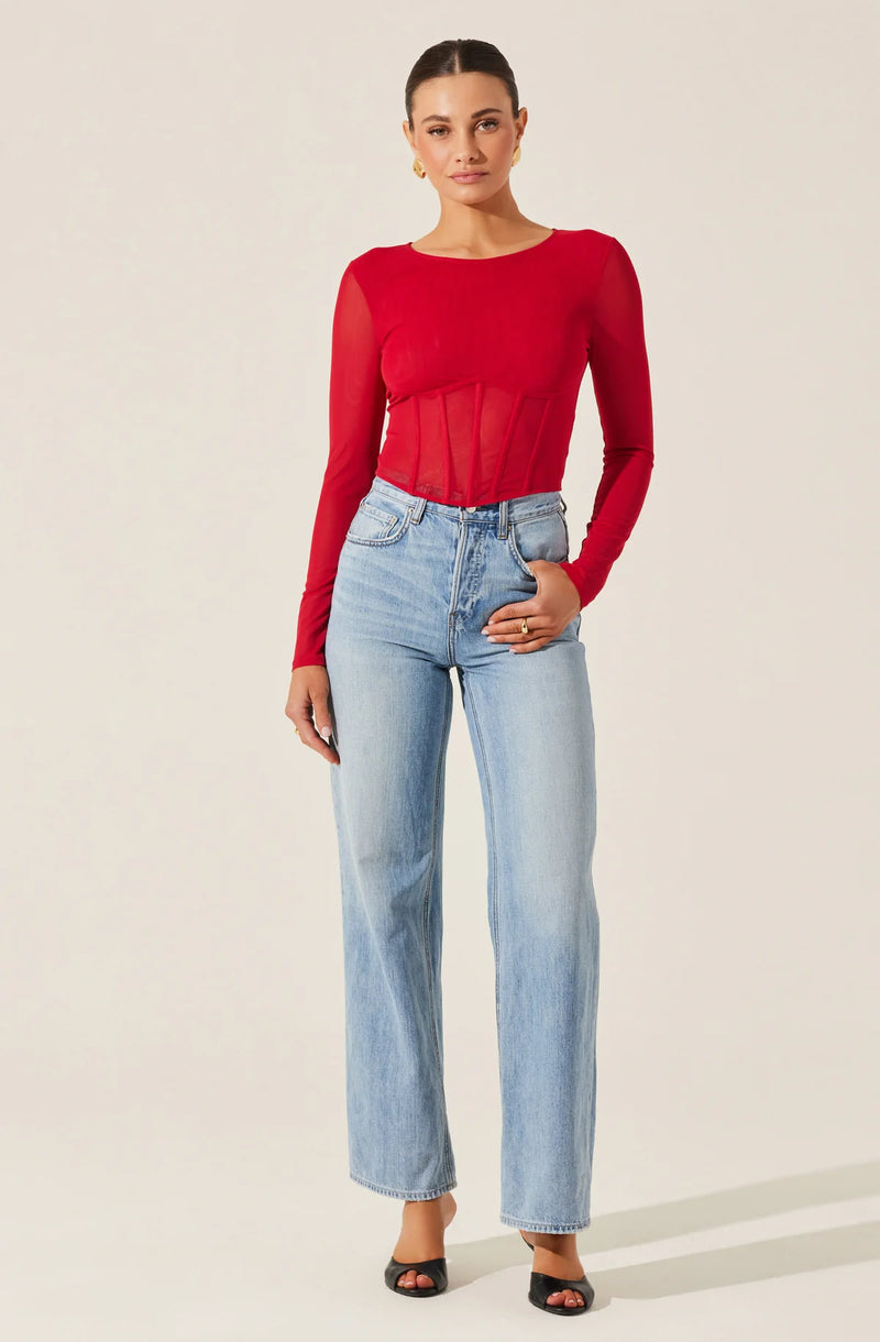 Kezia Red Top