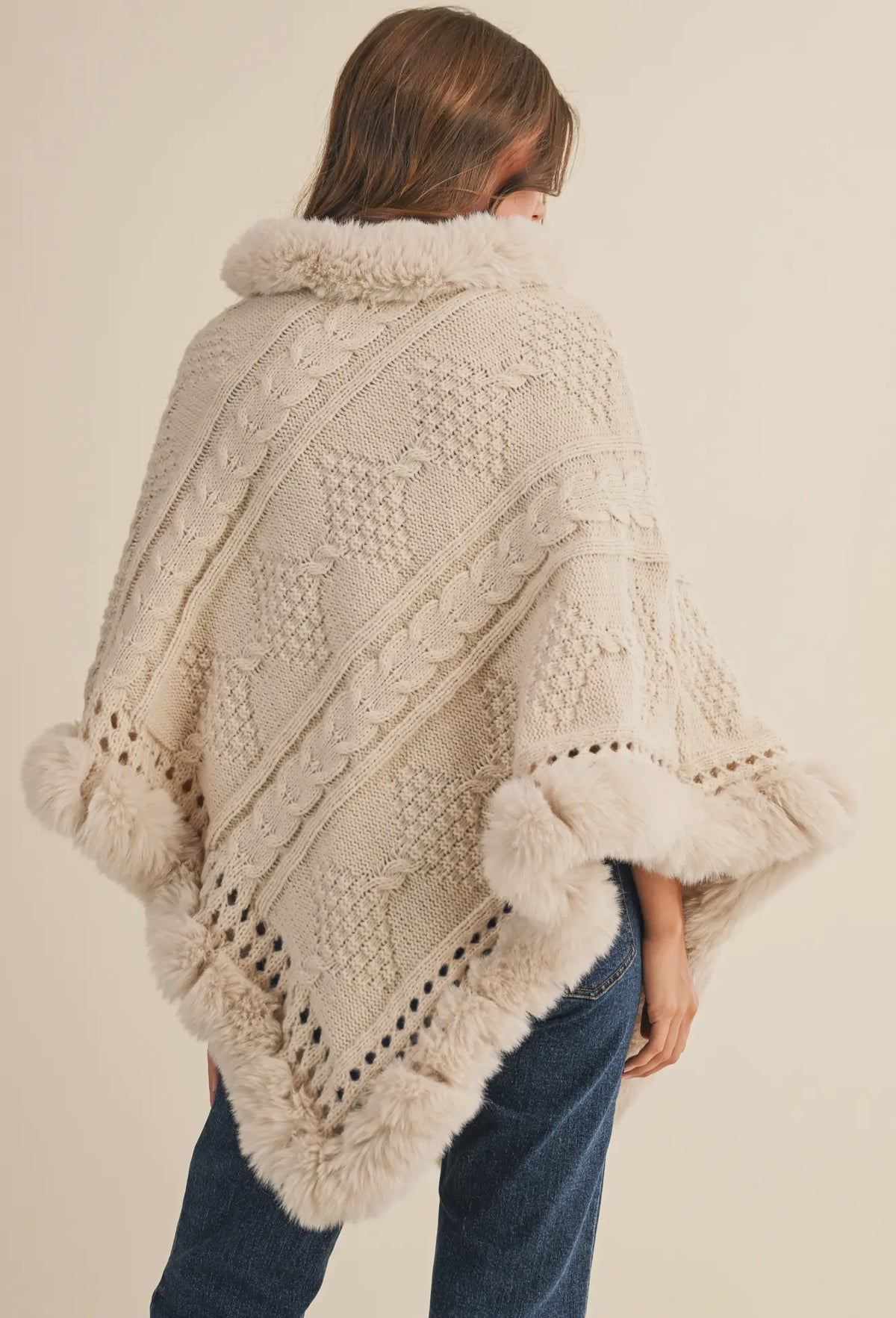 Faux Fur Poncho