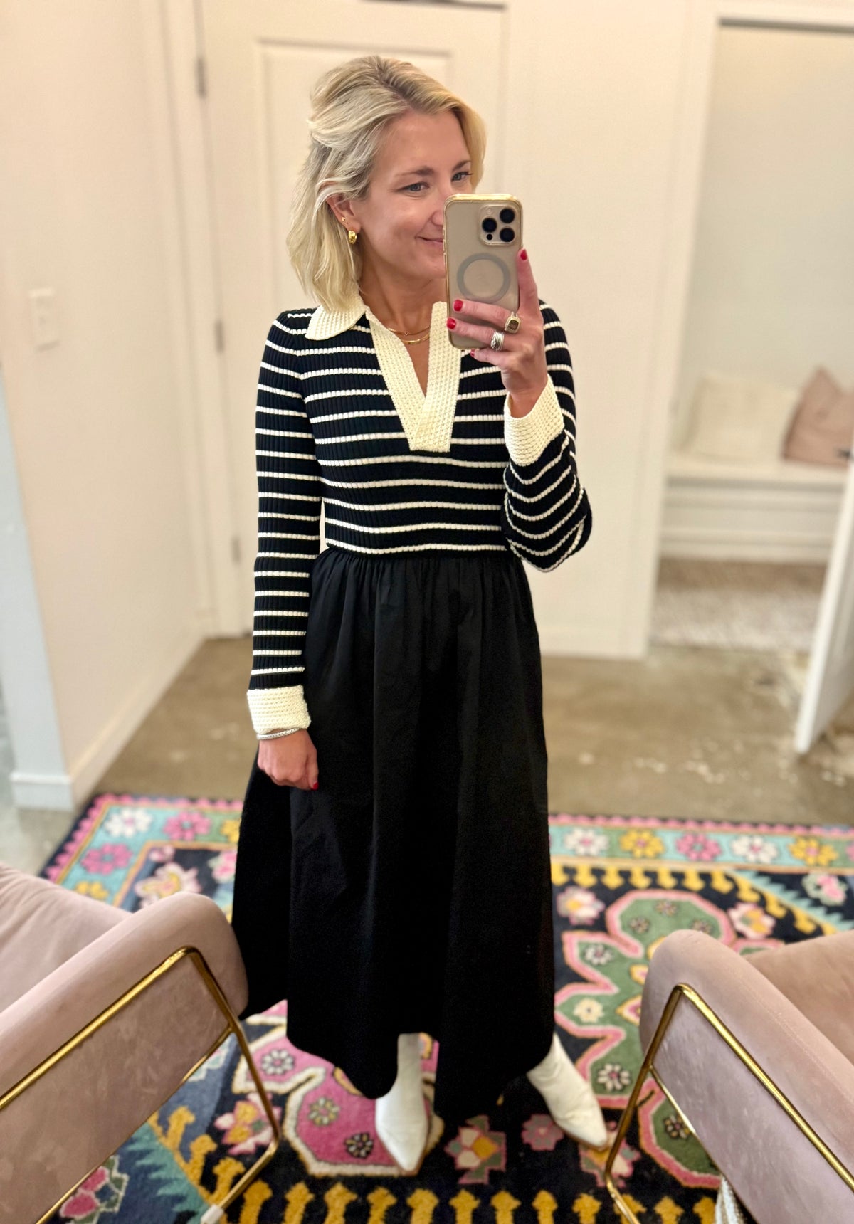 Madison Striped Midi