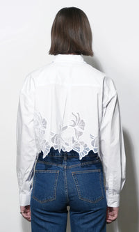 Finley Embroidered Hem Button Up Shirt