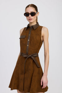 Brown Collar Dress