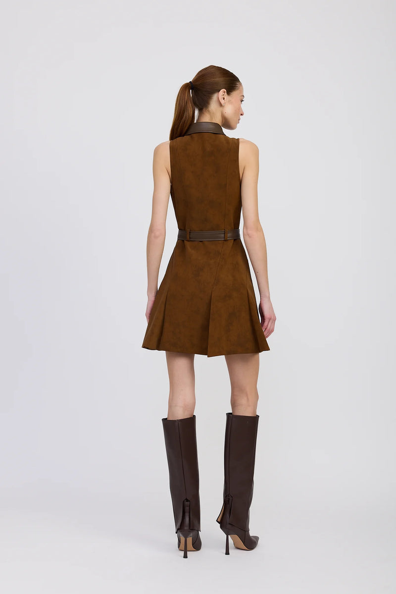 Brown Collar Dress
