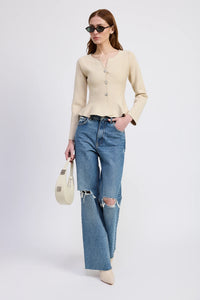 Beige Flare Sweater
