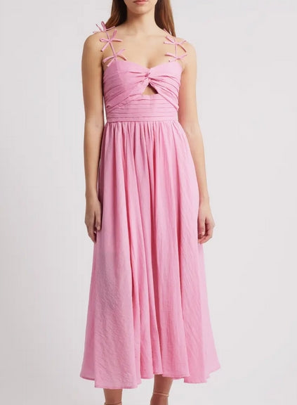 Shelly Pink Bow Midi
