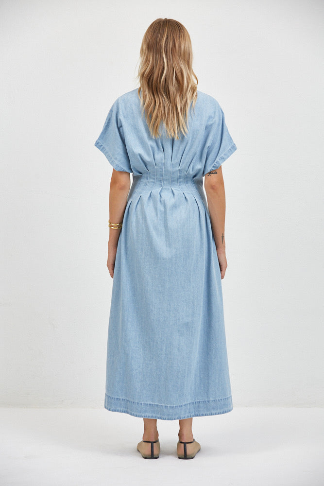 Light Denim Blue Midi