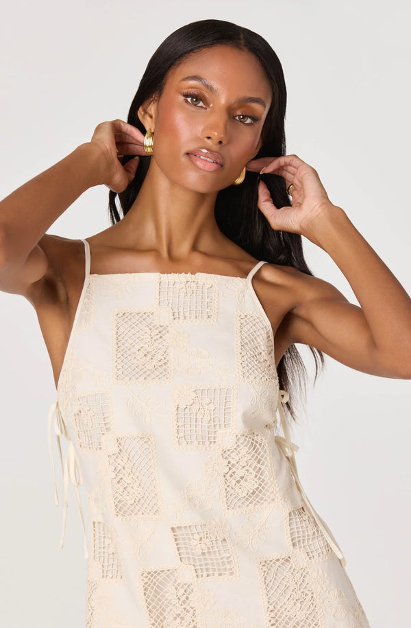 Cream Patch Short Dress