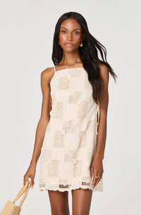 Cream Patch Short Dress