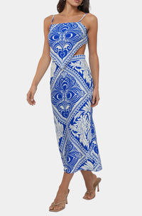Corilyn Cut Out Scarf Top Midi Dress