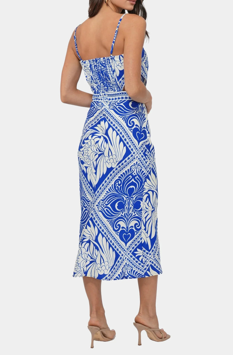 Corilyn Cut Out Scarf Top Midi Dress