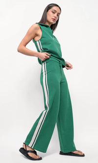 Julien Wide Leg Athletic Stripe Knit Pants