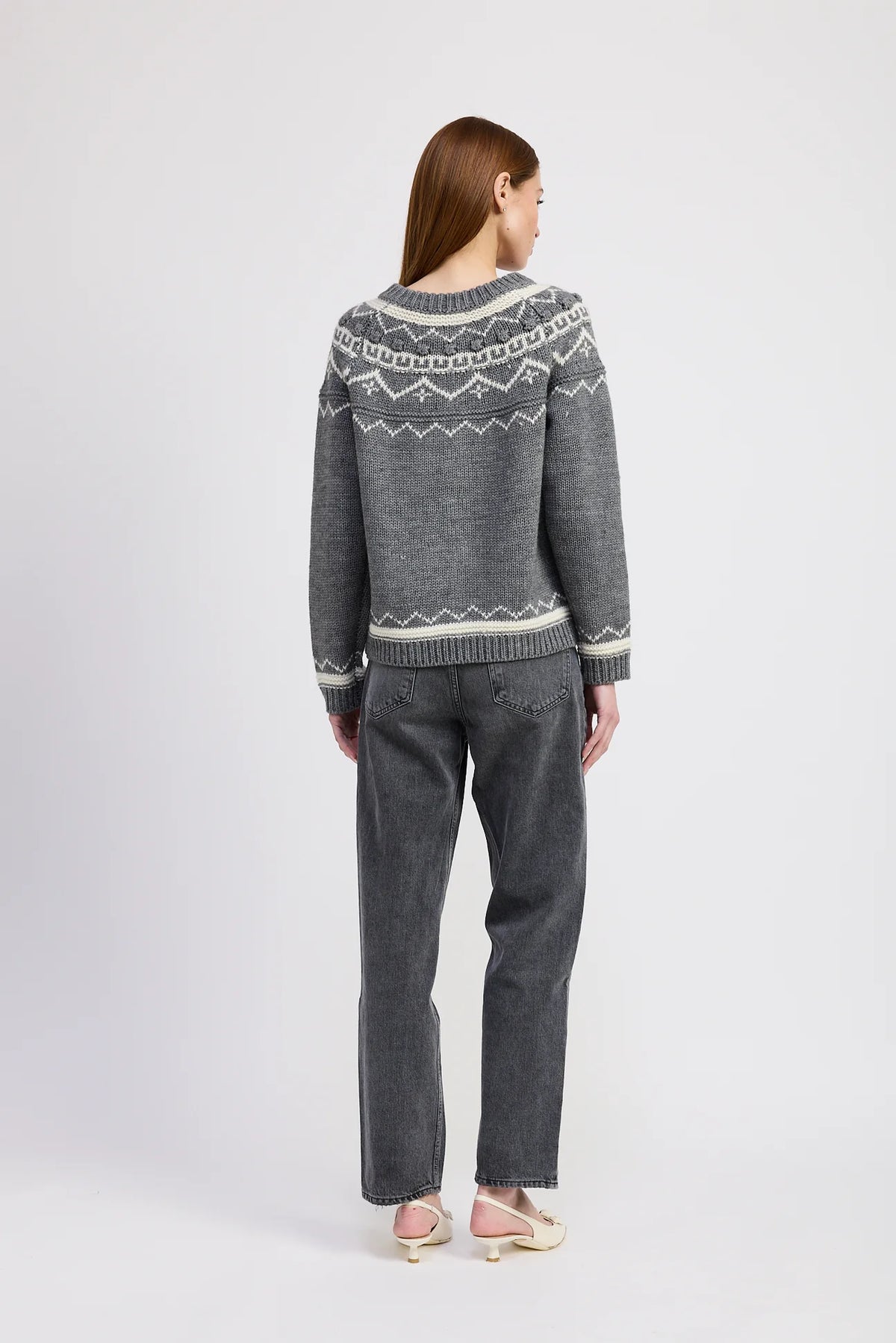 Gray and Ivory Sweater