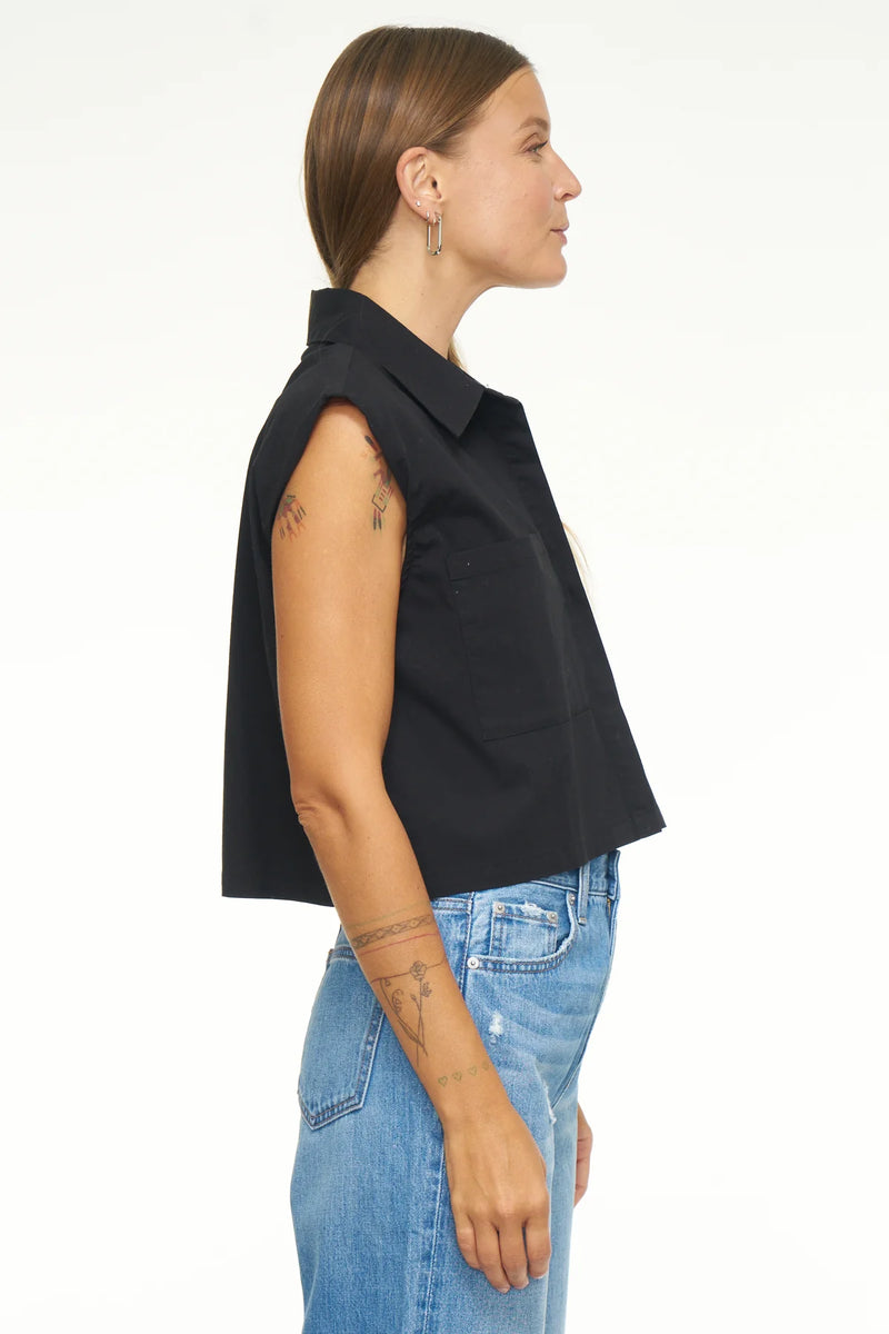 Liam Sleeveless Button Up