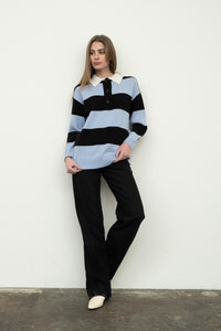 Stripe Collared Pullover Polo