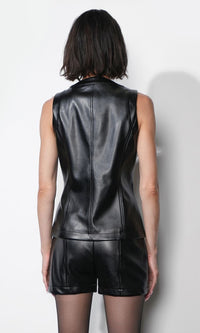 Micah Faux Leather Vest