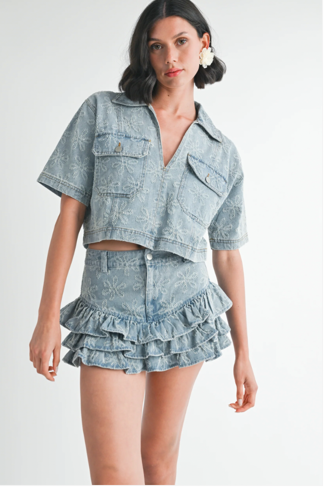 Zinnia Denim Top