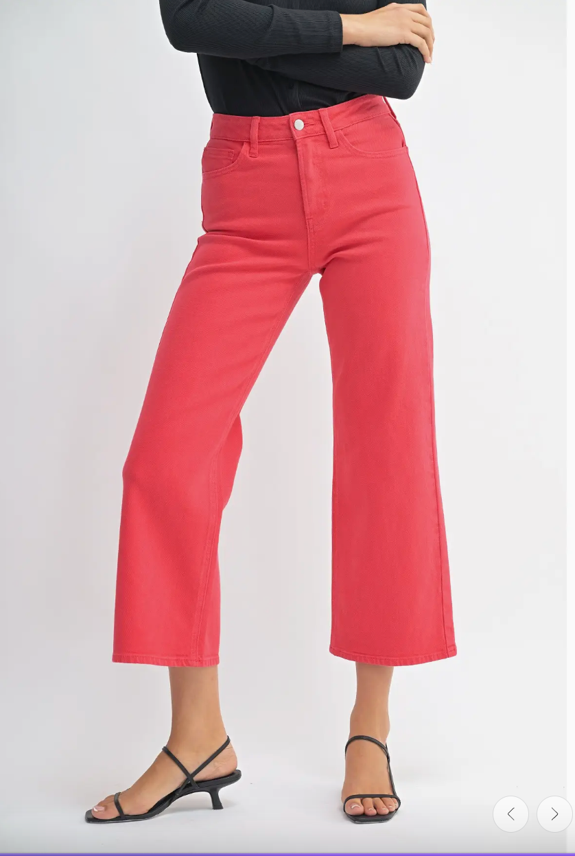 Red Slim Wide Leg