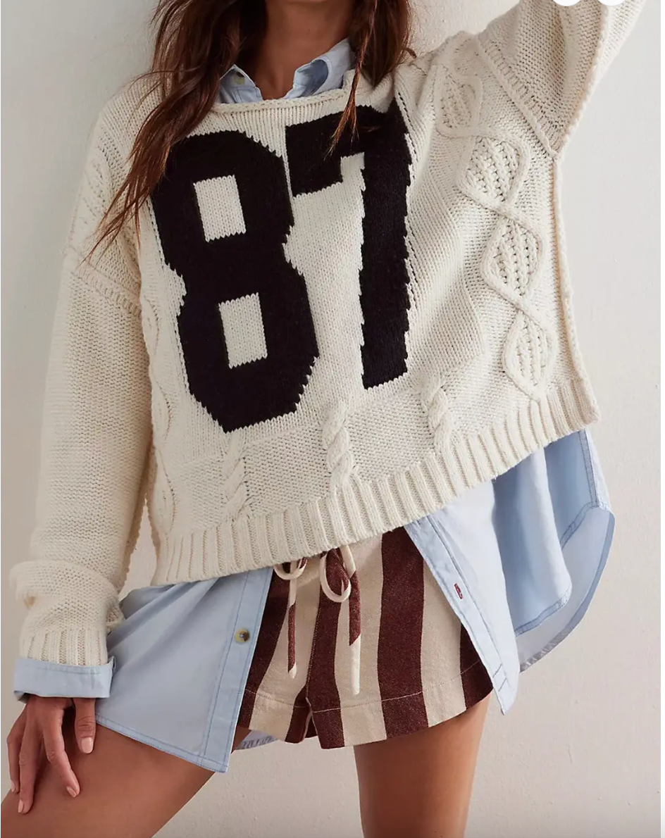 Varsity Number Knit Sweater